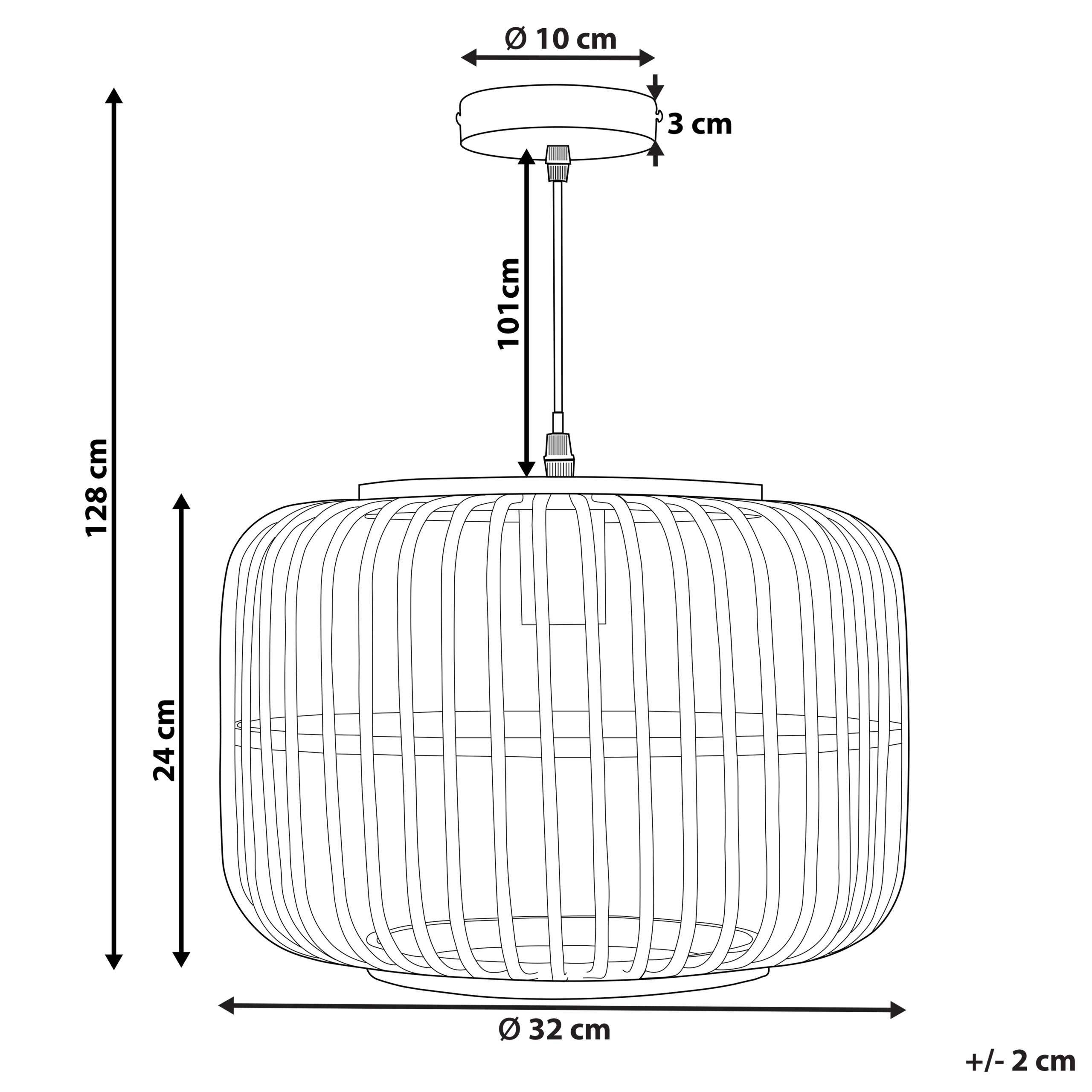 Beliani - Lampe suspension Bambou Noir MACHEKE - 32x32x24- Beliani - Image 3