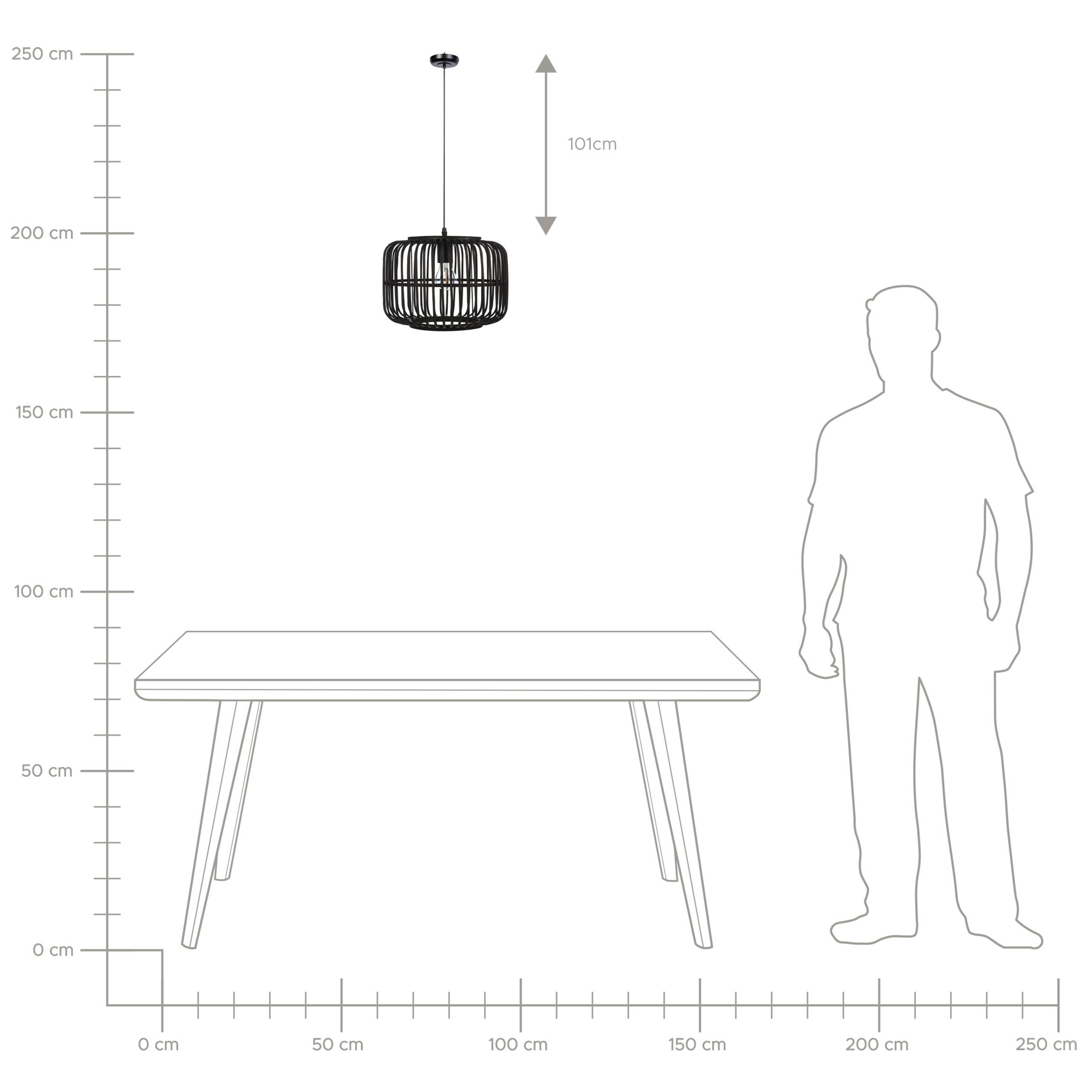 Beliani - Lampe suspension Bambou Noir MACHEKE - 32x32x24- Beliani - Image 8