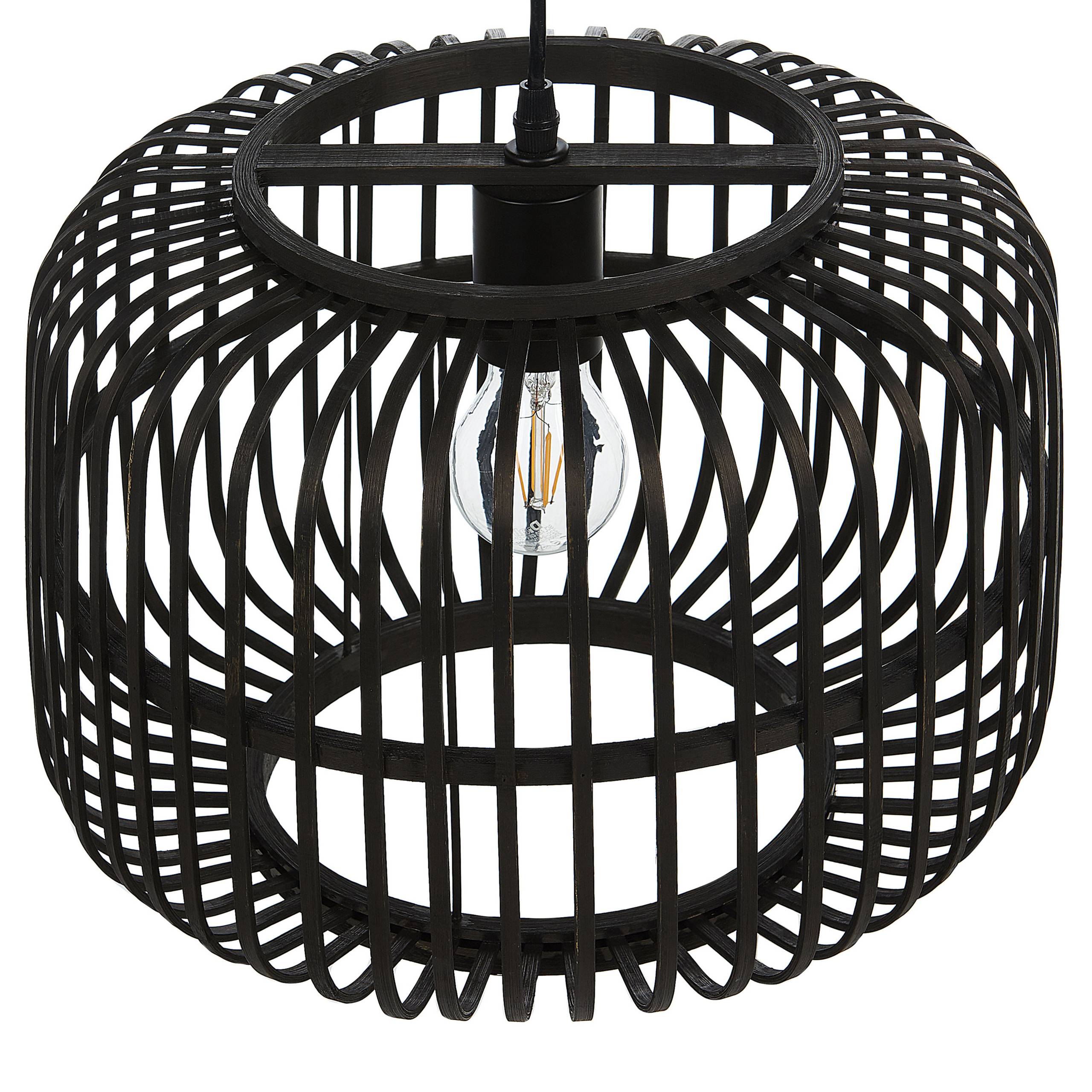 Beliani - Lampe suspension Bambou Noir MACHEKE - 32x32x24- Beliani - Image 4