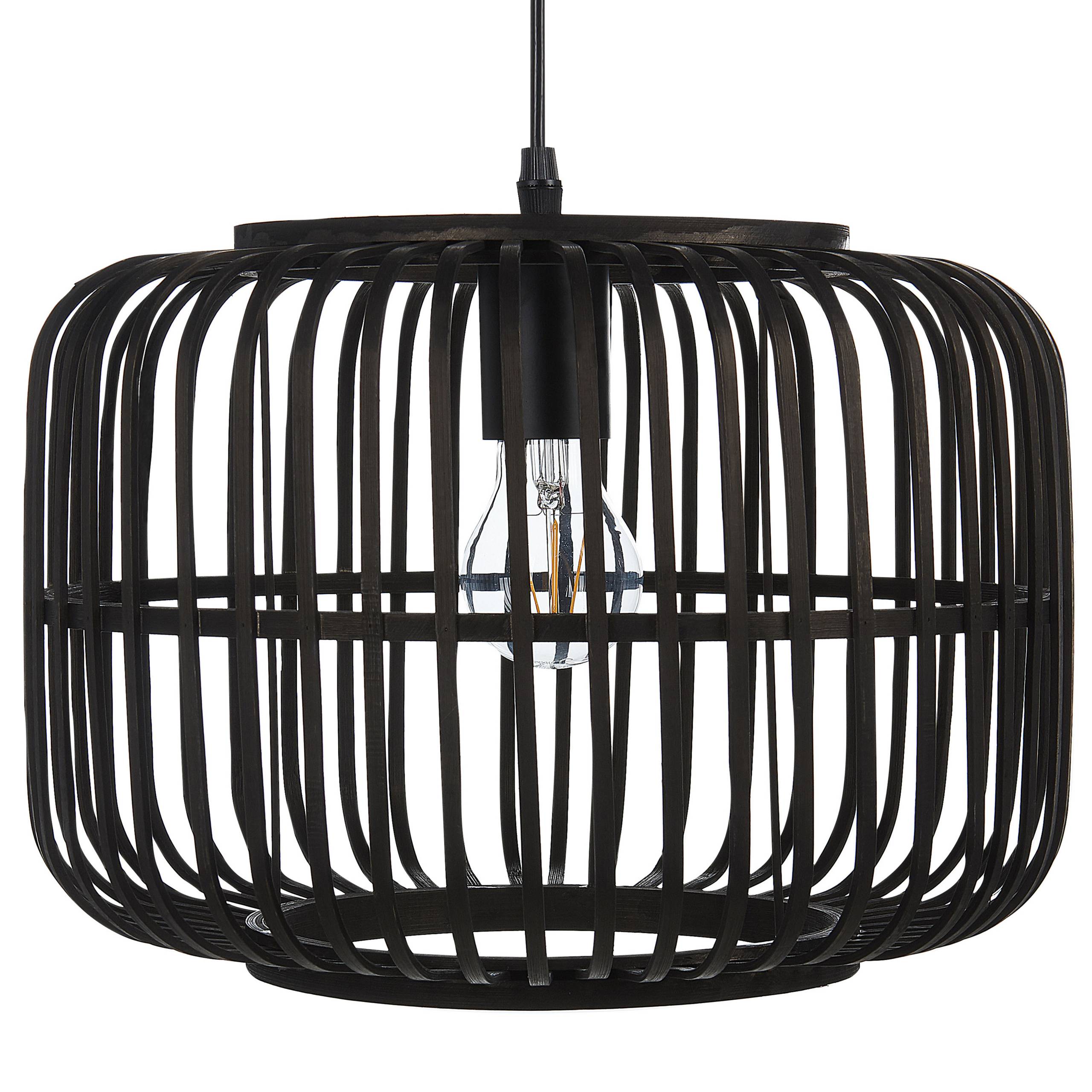 Beliani - Lampe suspension Bambou Noir MACHEKE - 32x32x24- Beliani - Image 2
