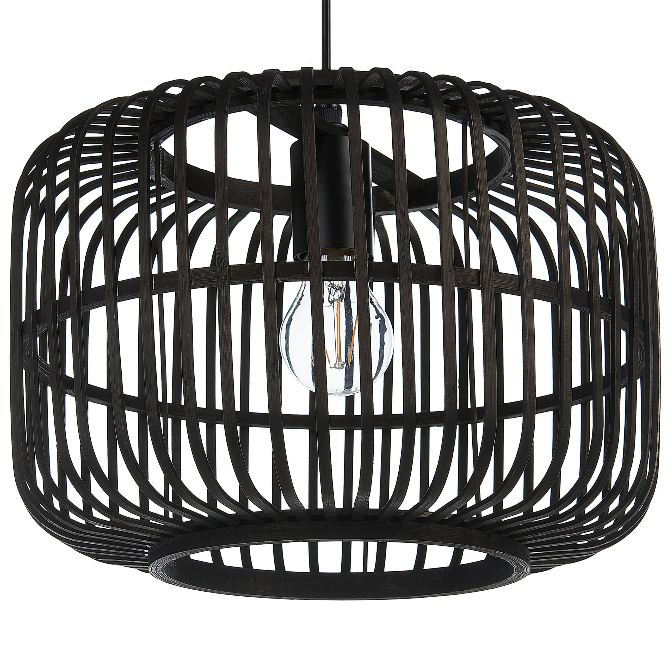 Beliani - Lampe suspension Bambou Noir MACHEKE - 32x32x24- Beliani - Image 5