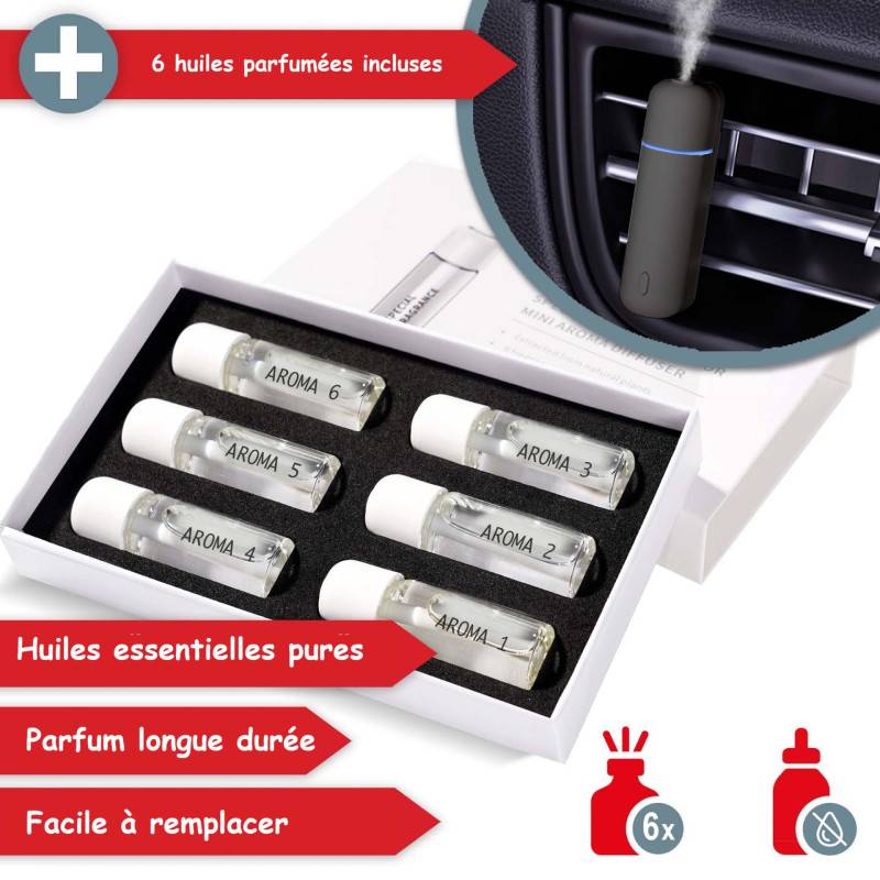 Diffuseur aromatique Noir pour huile et parfum sans fil Idéal pour la voiture ou l'intérieur - Image 6