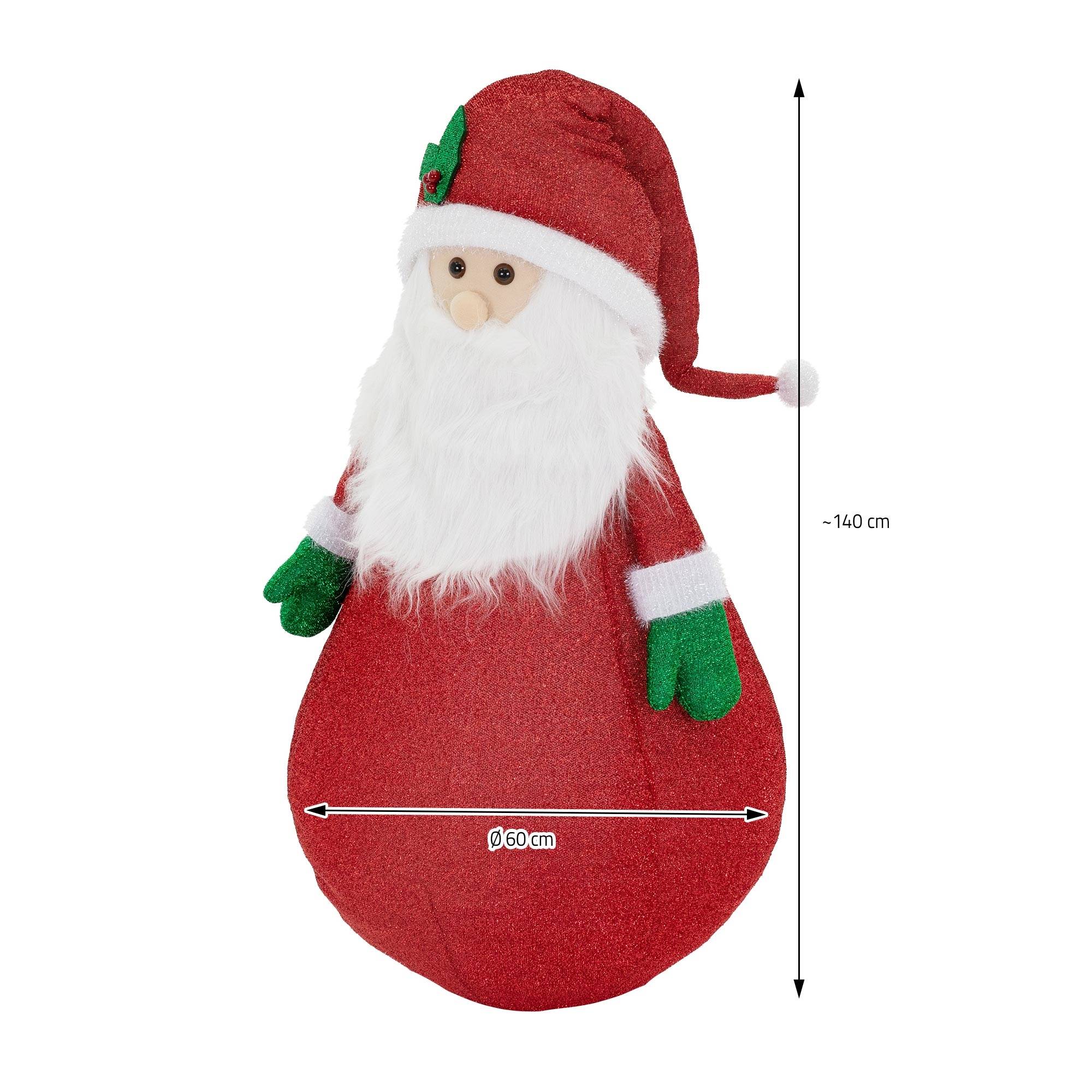 Ecd-Germany - Père Noël XXL á LED figure illuminé de Noël pour extérieur avec minuteur 140 cm - Imagen 8