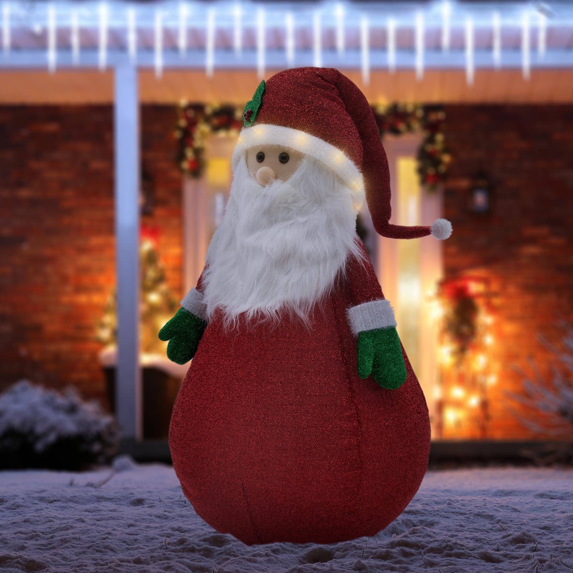Ecd-Germany - Père Noël XXL á LED figure illuminé de Noël pour extérieur avec minuteur 140 cm - Imagen 9