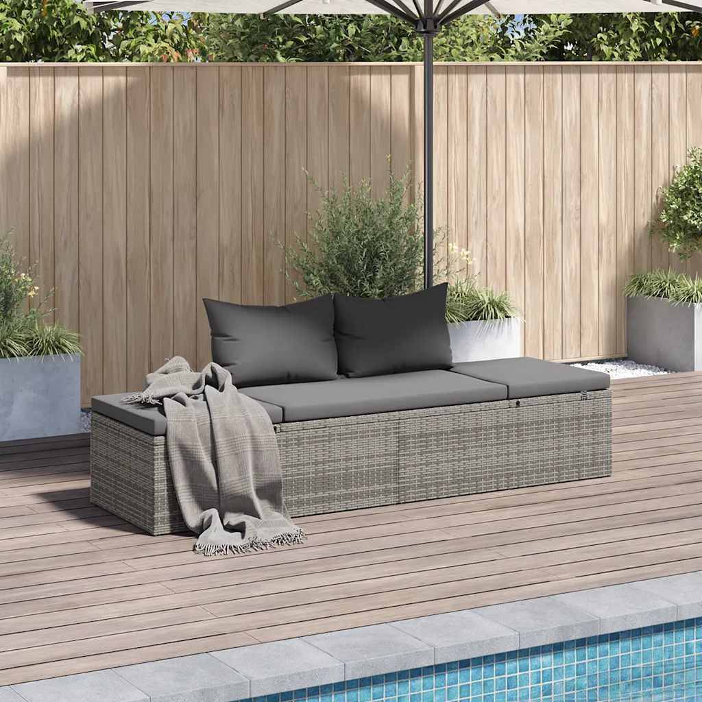 Vidaxl - Lit de jardin Gris 195x60 cm Résine tressée vidaXL 43955 - Imagen 1