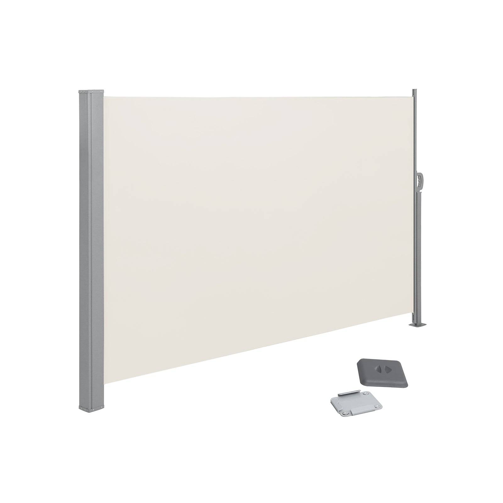 Helloshop26 - Store latéral pour balcon et terrasse pare-soleil 200 x 350 cm (h x l) brise-vue protection vie privée beige - Imagen 1