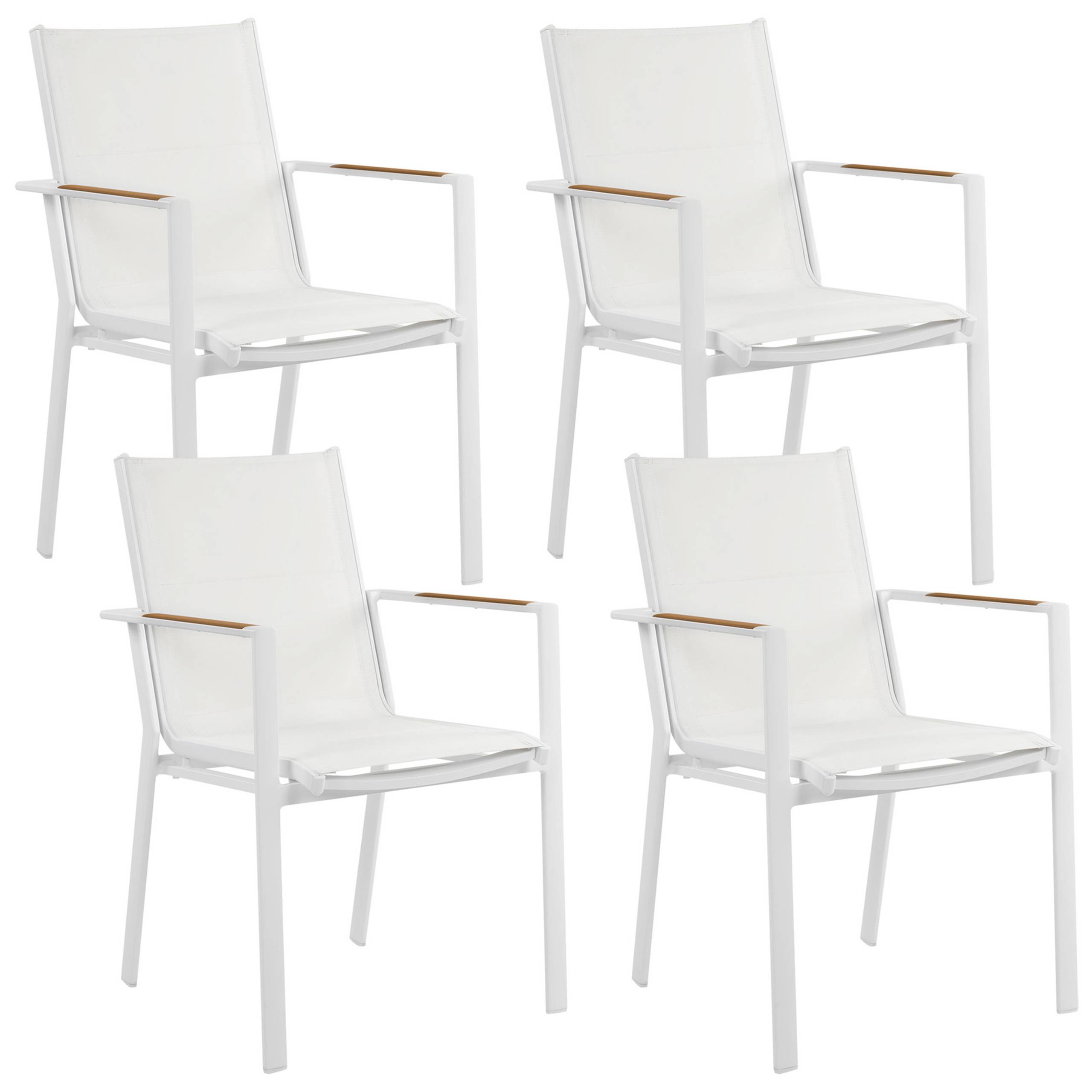Beliani - Set de salle à manger, 4 Personnes Aluminium Blanc MALETTO/BUSSETO - Beliani - Imagen 5