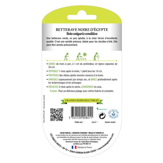 Graines betterave noire d'Egypte BIO Les Doigts Verts - Image 1