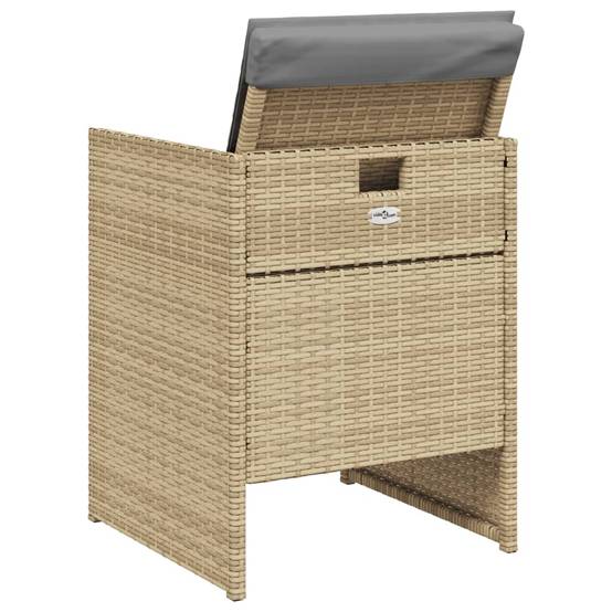 Chaises de jardin résine tressée mélange beige avec coussins 50,5 x 54 x 79 cm (lot de 4), Poids :24.4kg - PANGIVO - Image 7