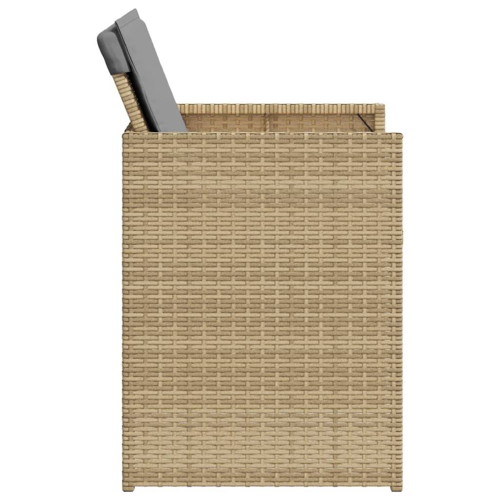 Chaises de jardin résine tressée mélange beige avec coussins 50,5 x 54 x 79 cm (lot de 4), Poids :24.4kg - PANGIVO - Image 6