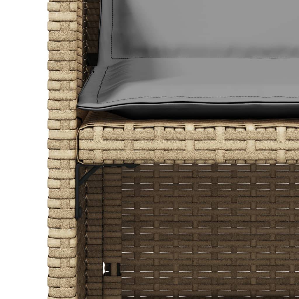 Chaises de jardin résine tressée mélange beige avec coussins 50,5 x 54 x 79 cm (lot de 4), Poids :24.4kg - PANGIVO - Image 9