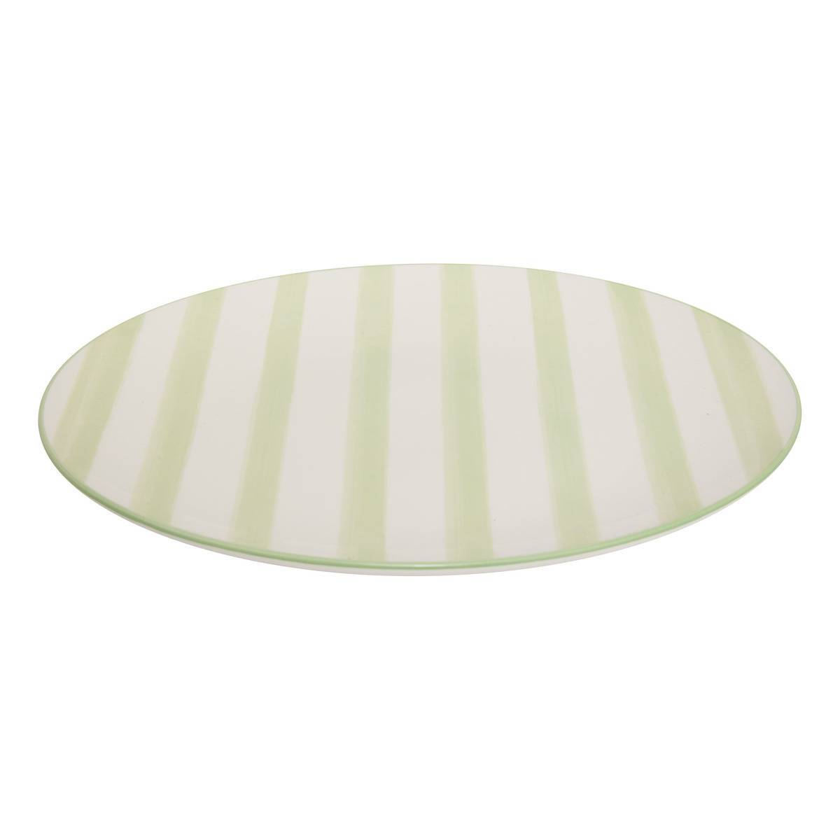 Atmosphera - Lot de 6 Assiette plate rayée Charlie vert D27cm - Atmosphera Créateur d'intérieur - Image 5