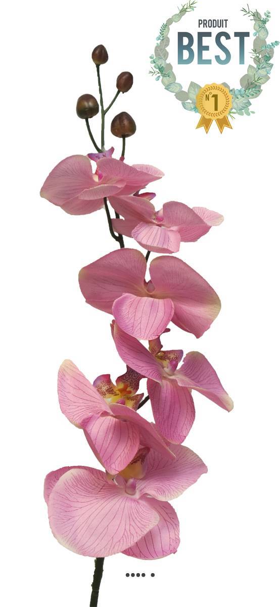 Artificielles - Tige d&rsquo;orchidée phalaenopsis artificielle, H 78 cm Rose - BEST - couleur: Rose - Imagen 1