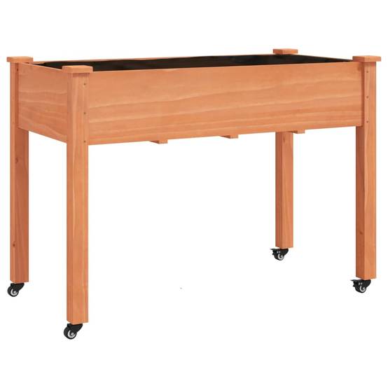 Grand carré potager surélevé mobile bois de sapin Brun 118x59 cm – ComfortXL Outdoor Living - Image 2