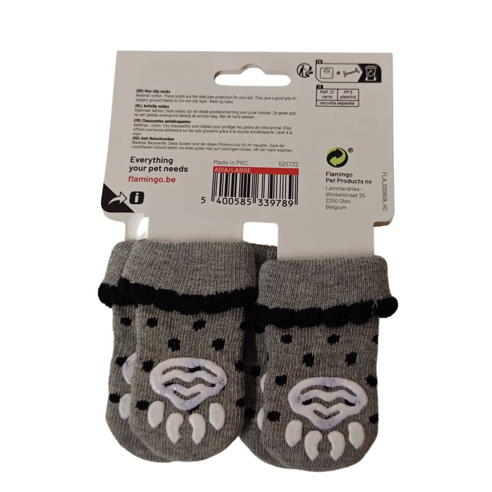 Chaussettes Asia taille L 4 pièces Grise pour chien - Image 5