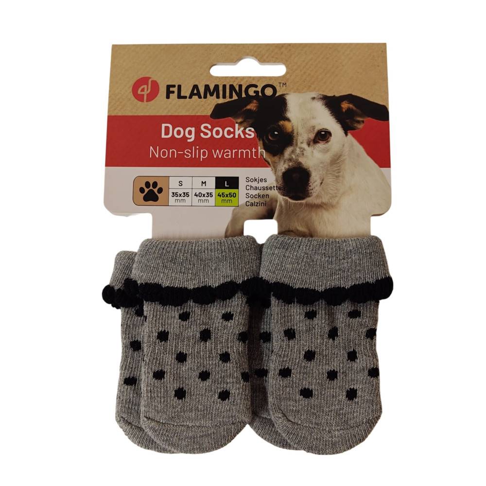Chaussettes Asia taille L 4 pièces Grise pour chien - Image 4