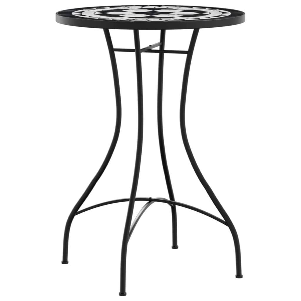 Maison Chic - Table de jardin | Table de bistro mosaïque noir et blanc Ø50x70 cm céramique - Image 4