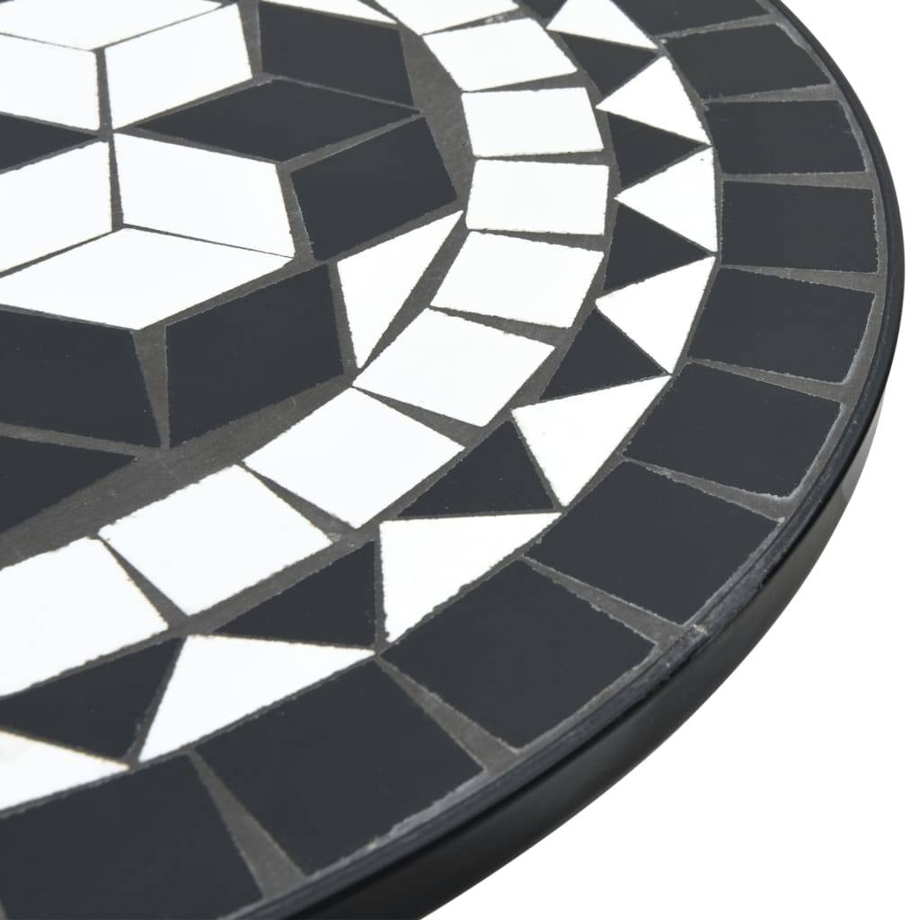 Maison Chic - Table de jardin | Table de bistro mosaïque noir et blanc Ø50x70 cm céramique - Image 7