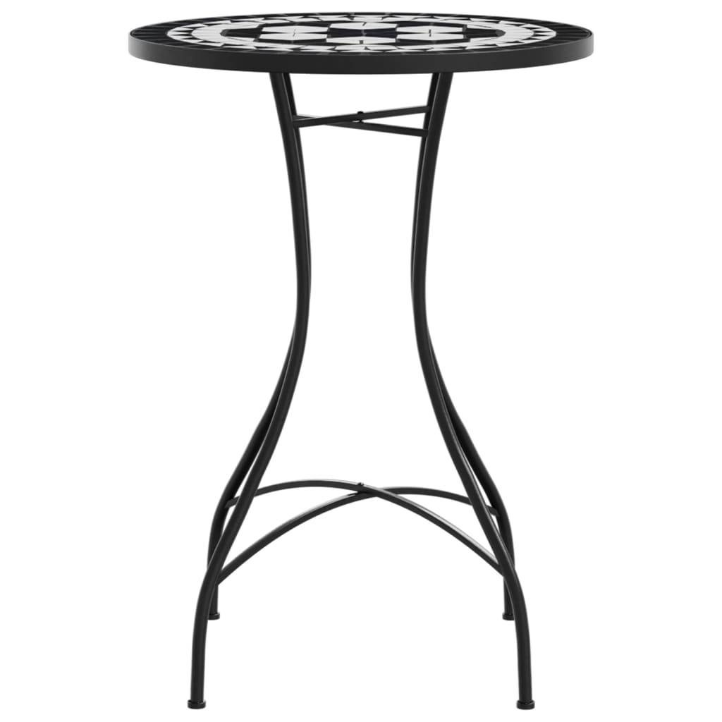 Maison Chic - Table de jardin | Table de bistro mosaïque noir et blanc Ø50x70 cm céramique - Image 5
