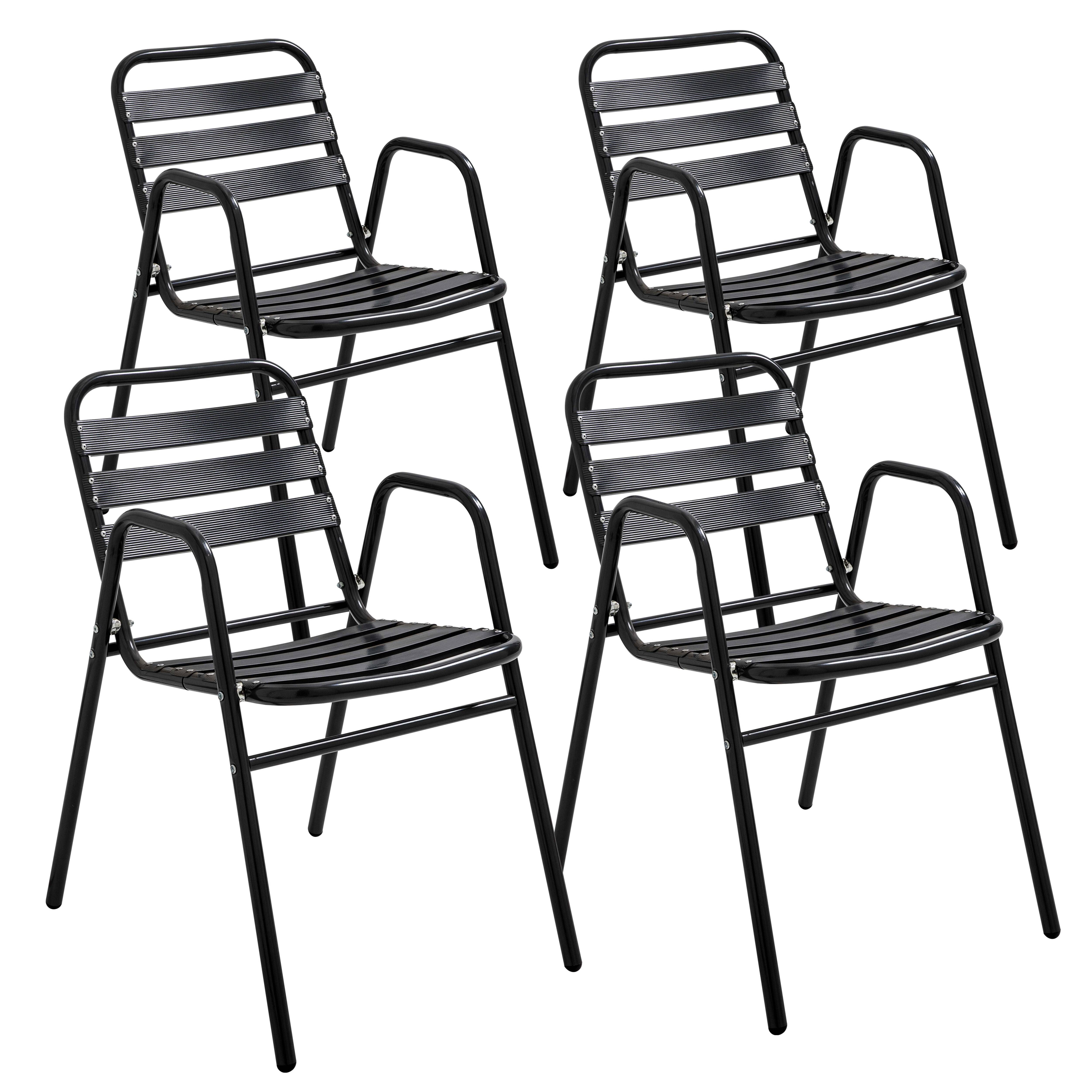 Oviala - Lot de 4 fauteuils de jardin aluminium noir Nothing Hill - Oviala - Image 1