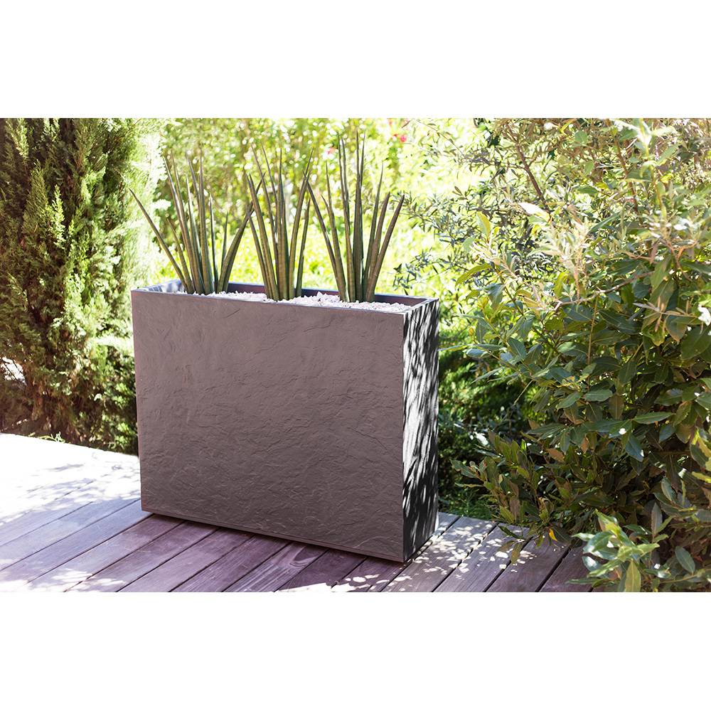 Eda - Jardinière rectangulaire volcania apparence pierre 63l-lot de 2 - Image 2