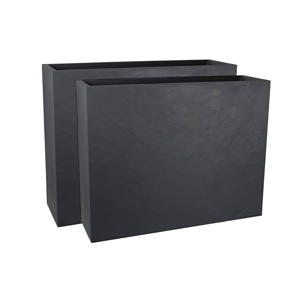 Eda - Jardinière rectangulaire volcania apparence pierre 63l-lot de 2 - Image 1