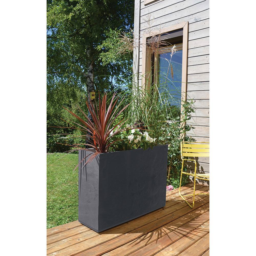 Eda - Jardinière rectangulaire volcania apparence pierre 63l-lot de 2 - Image 3