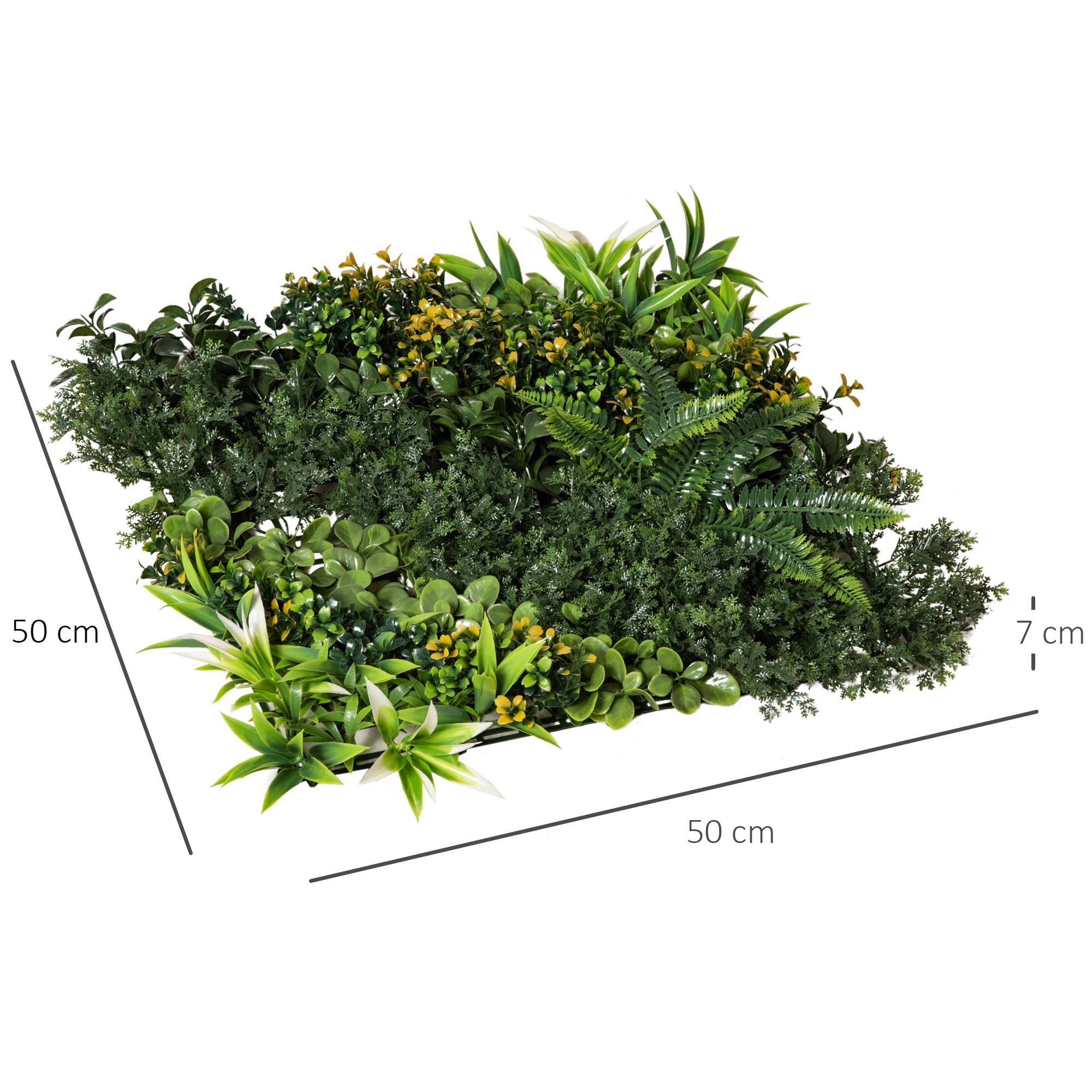 ComfortXL - Haie artificielle PE verte 12 panneaux 50 x 50 cm pour jardin balcon brise-vue UV surface totale 3 m² - Image 3