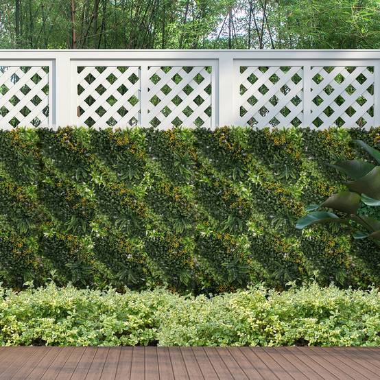 ComfortXL - Haie artificielle PE verte 12 panneaux 50 x 50 cm pour jardin balcon brise-vue UV surface totale 3 m² - Image 1