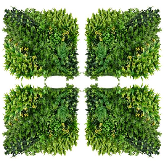 ComfortXL - Haie artificielle PE verte 12 panneaux 50 x 50 cm pour jardin balcon brise-vue UV surface totale 3 m² - Image 10
