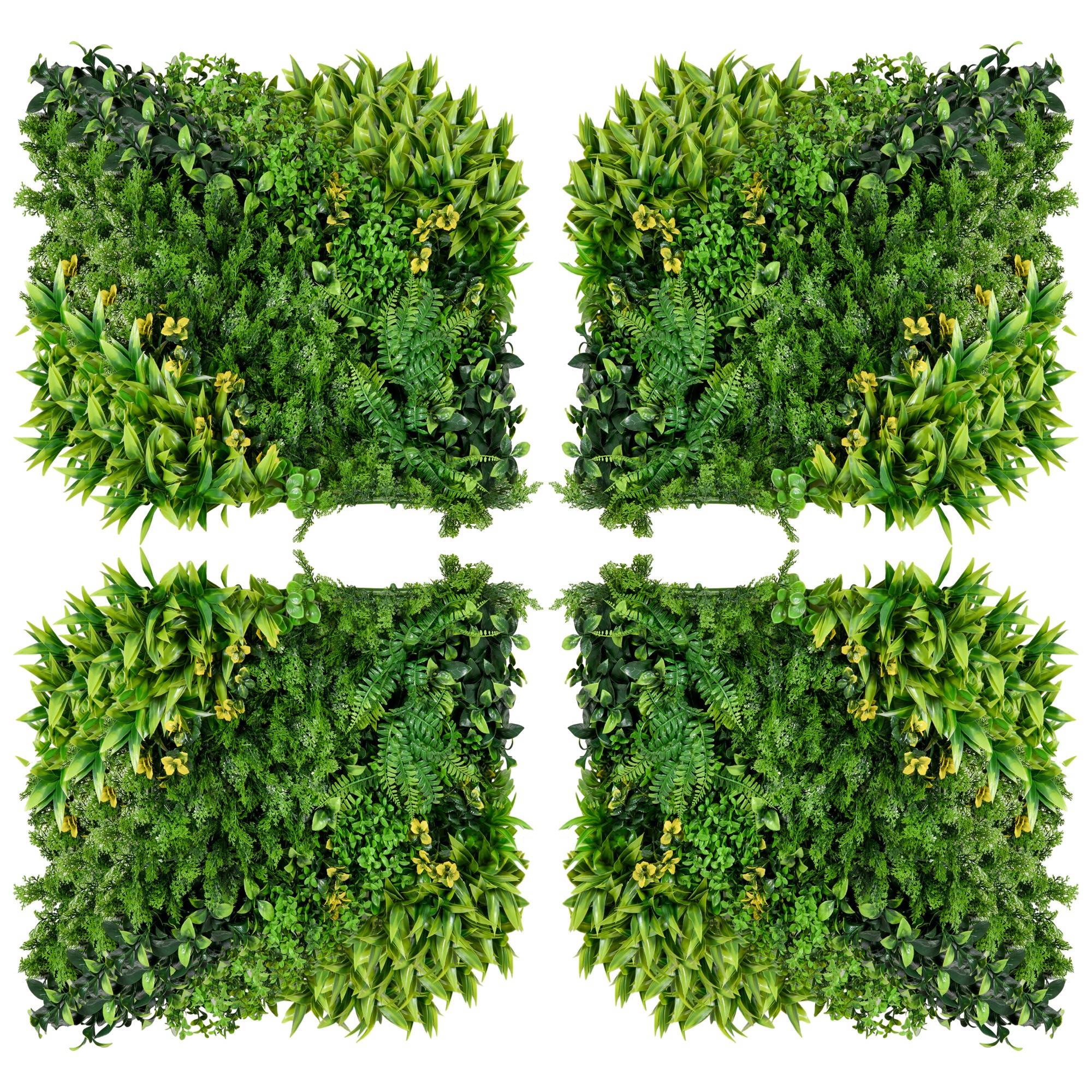 ComfortXL - Haie artificielle PE verte 12 panneaux 50 x 50 cm pour jardin balcon brise-vue UV surface totale 3 m² - Image 10