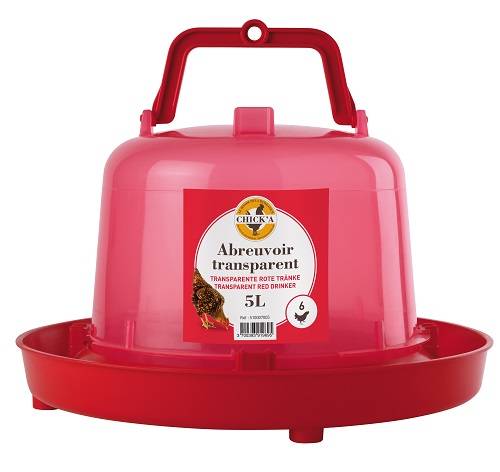 Chick'a - Abreuvoir rouge 5L transparent - Imagen 1