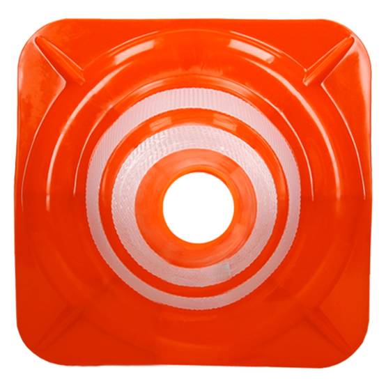 Cône de signalisation pylône 47 cm orange blanc plot avec double bande réfléchissante flexible empilable sécurité routière avertissement de parking - Image 3