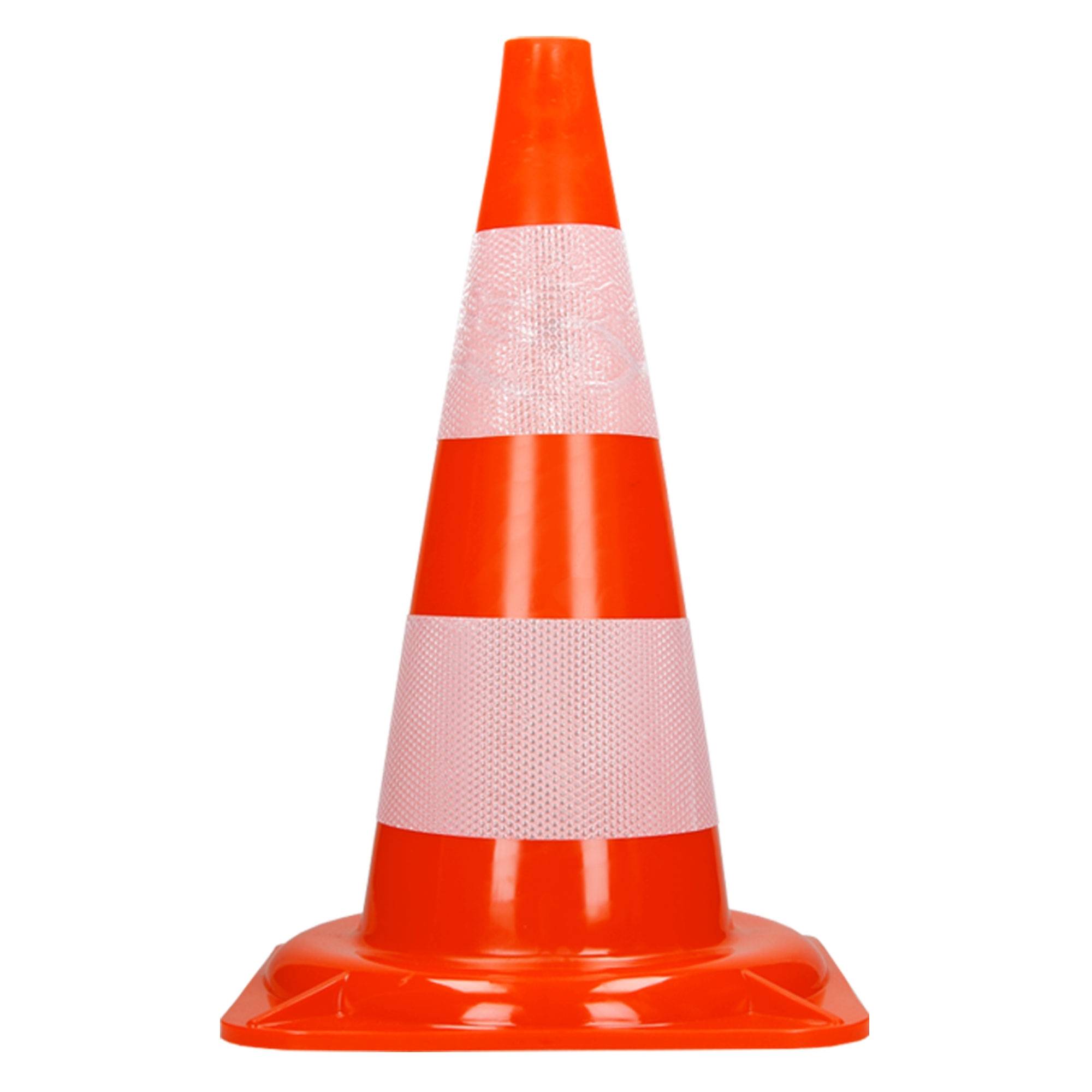 Cône de signalisation pylône 47 cm orange blanc plot avec double bande réfléchissante flexible empilable sécurité routière avertissement de parking - Image 2
