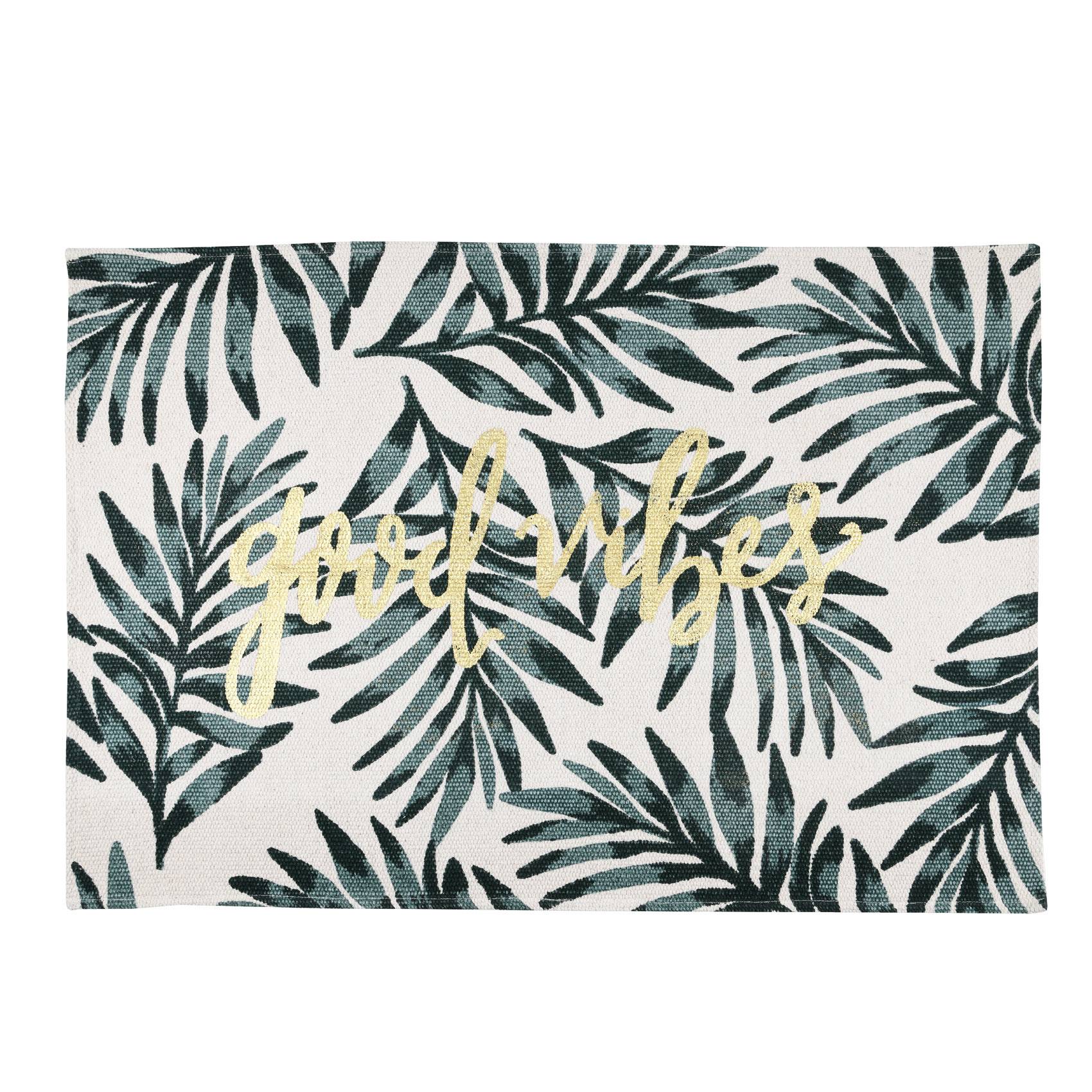 Lovely Casa - Tapis déco esprit feuillage - LOVELY CASA - Coton - Ecru - Imagen 1