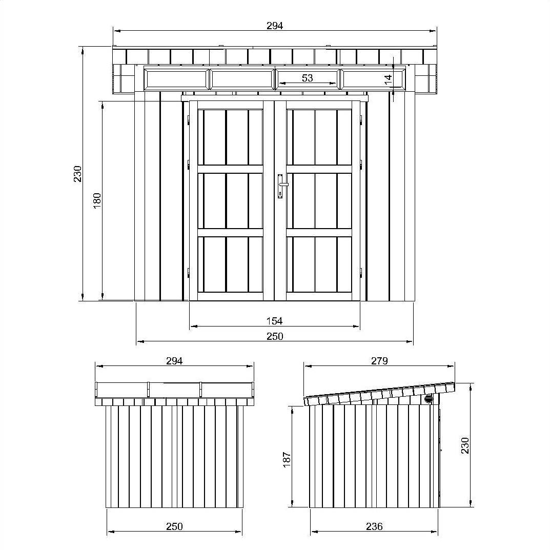 Timbela - Abri de jardin 6 m² - sans plancher L294xL279xH237cm - M903AB TIMBELA - Imagen 7