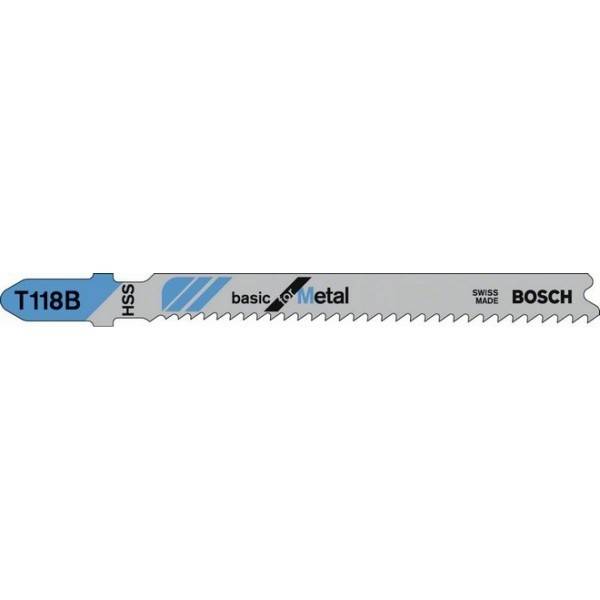 Bosch Professional - Carte de 5 Lames Métal BOSCH HSS Ondulee Fraisée T118B - 2608631014