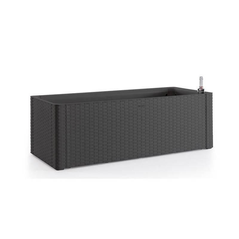 Stefanplast Bac A Fleurs Rectangulaire Natural Delux - 100x43xh33cm - 90 + 6,5l Dans La Reserve - Anthracite - Image 1