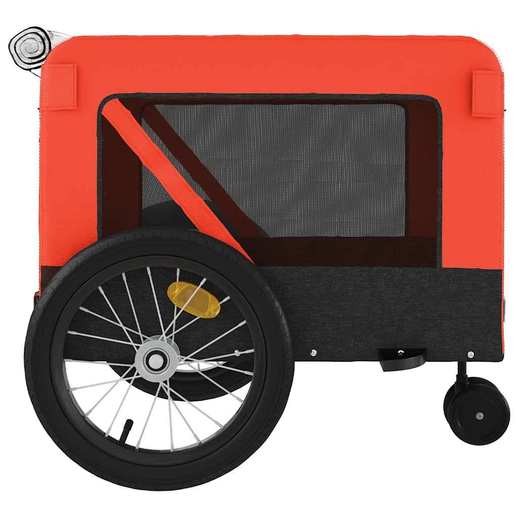 Remorque de vélo pour animaux tissu Oxford et fer orange et noir 63 x 123 x 66 cm - PANGIVO - Image 8