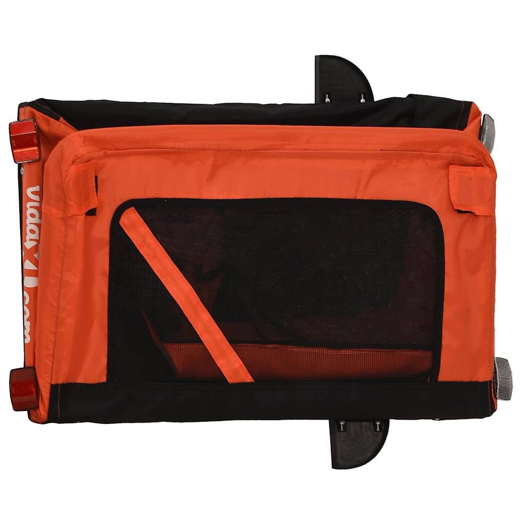 Remorque de vélo pour animaux tissu Oxford et fer orange et noir 63 x 123 x 66 cm - PANGIVO - Image 10