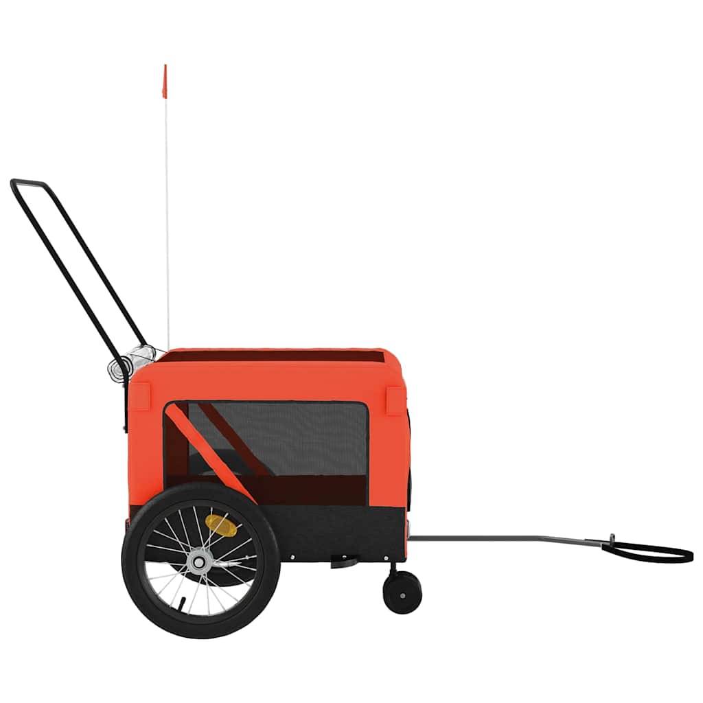 Remorque de vélo pour animaux tissu Oxford et fer orange et noir 63 x 123 x 66 cm - PANGIVO - Image 7