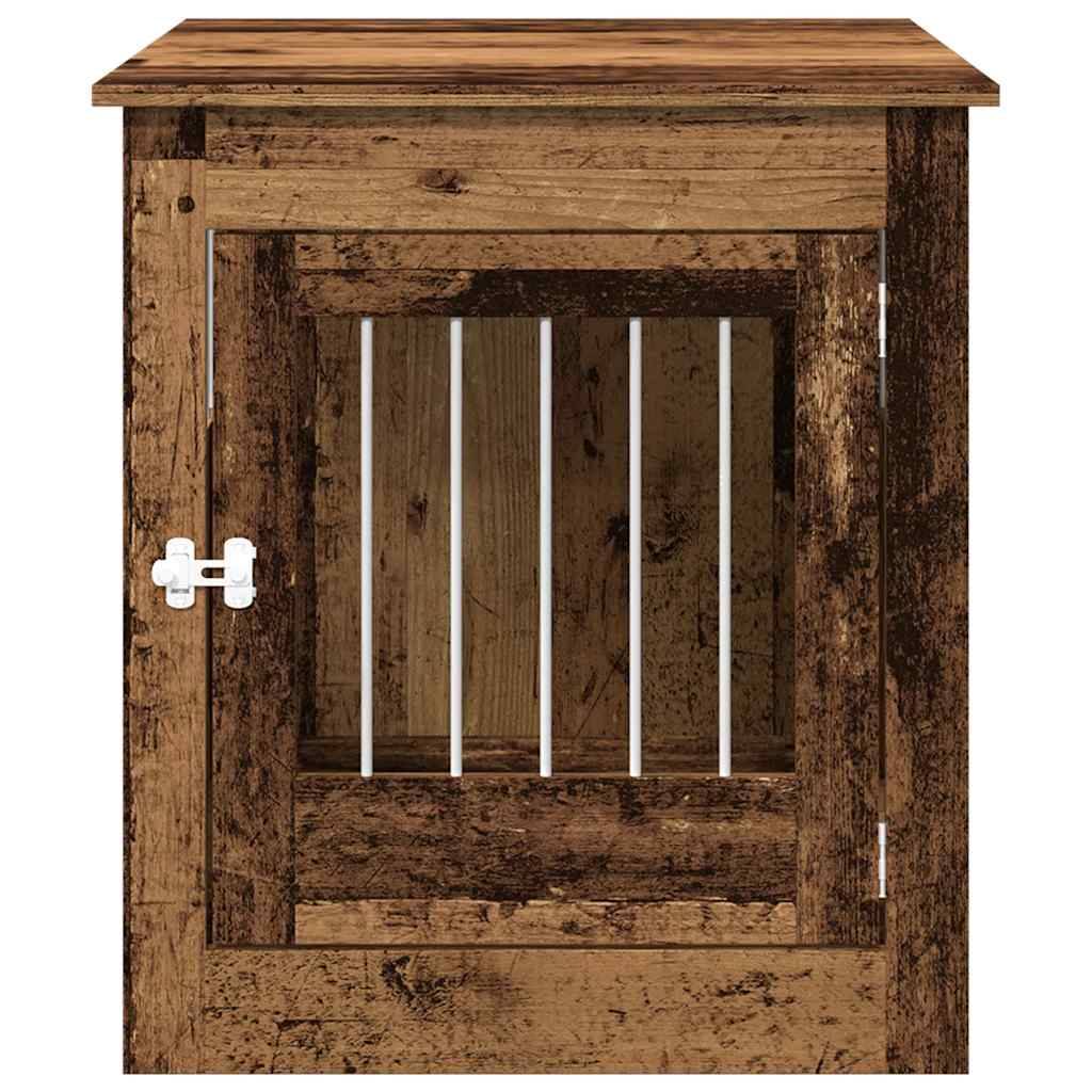 Meuble de cage chiens - Cage meuble pour chien vieux bois 64,5x80x71cm bois d'ingénierie - Image 4