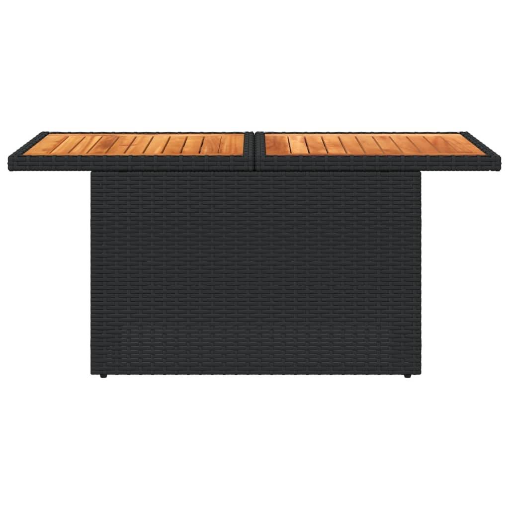 PANGIVO - Table de jardin résine tressée bois acacia noire 100 x 55 x 73 cm - PANGIVO - Image 5