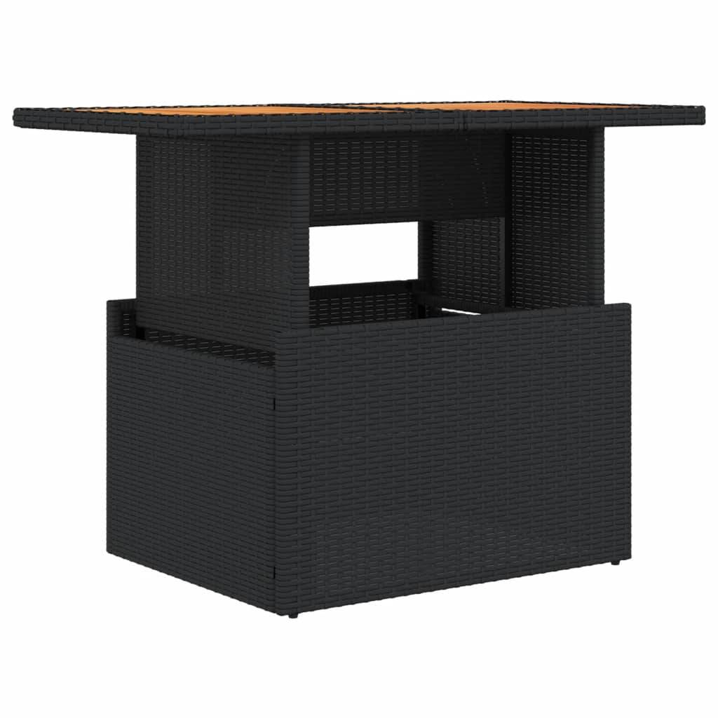 PANGIVO - Table de jardin résine tressée bois acacia noire 100 x 55 x 73 cm - PANGIVO - Image 2