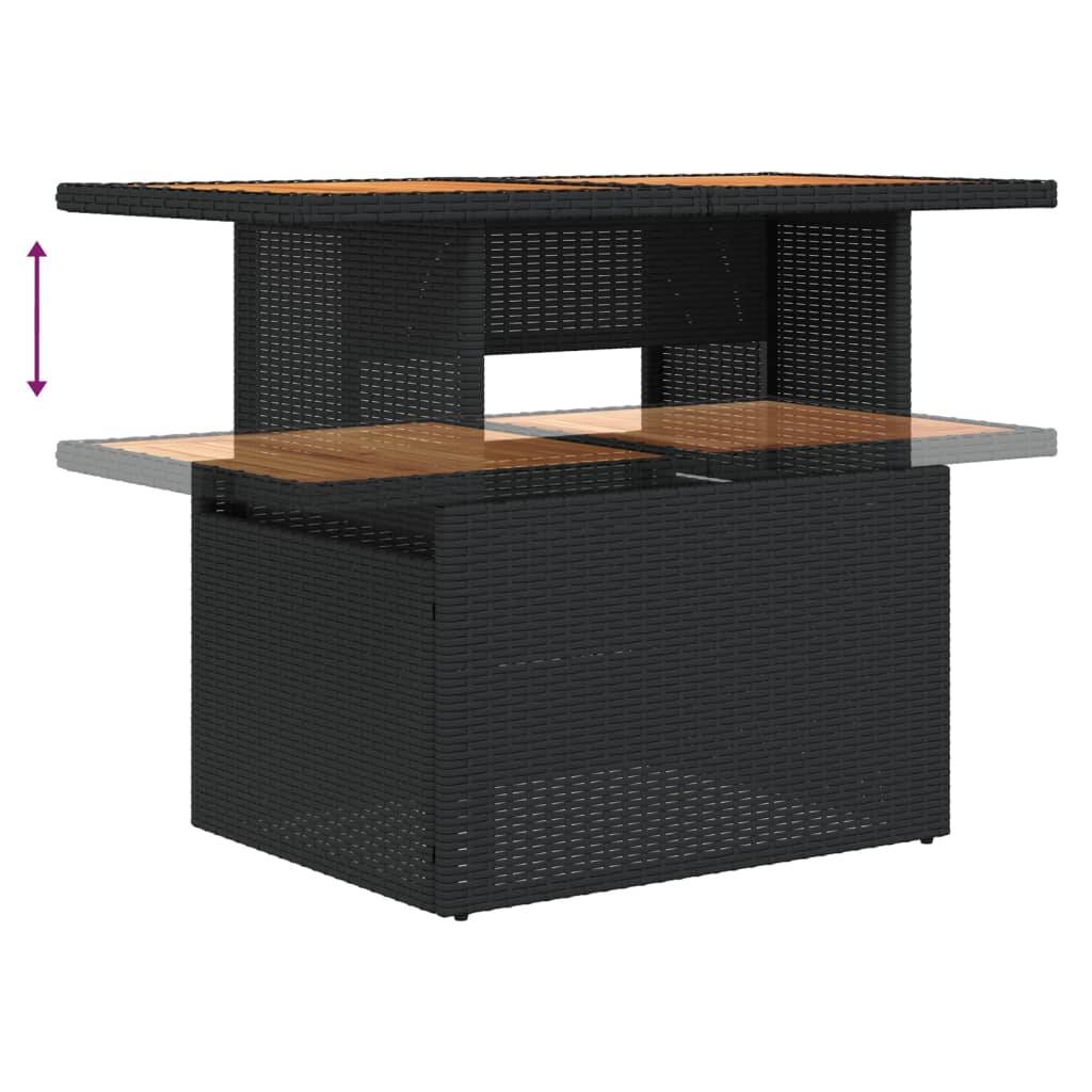 PANGIVO - Table de jardin résine tressée bois acacia noire 100 x 55 x 73 cm - PANGIVO - Image 8