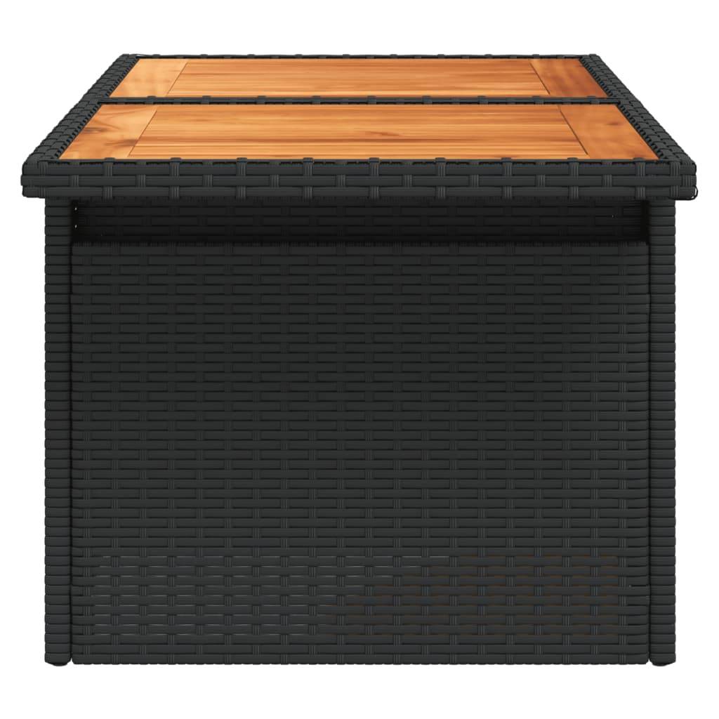 PANGIVO - Table de jardin résine tressée bois acacia noire 100 x 55 x 73 cm - PANGIVO - Image 6