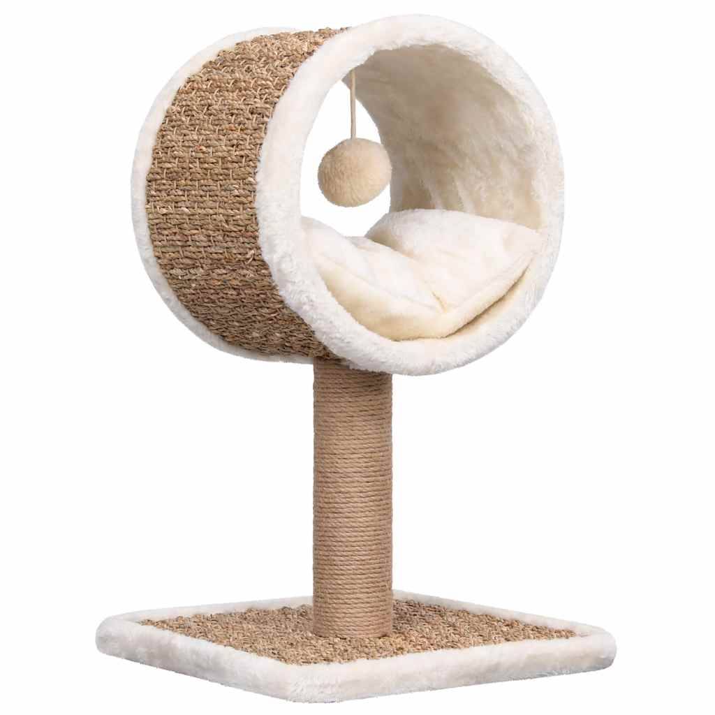 Arbre à chat, Tour à chat et tunnel supérieur et jouet 56 cm Herbiers marins MP77 - Image 1