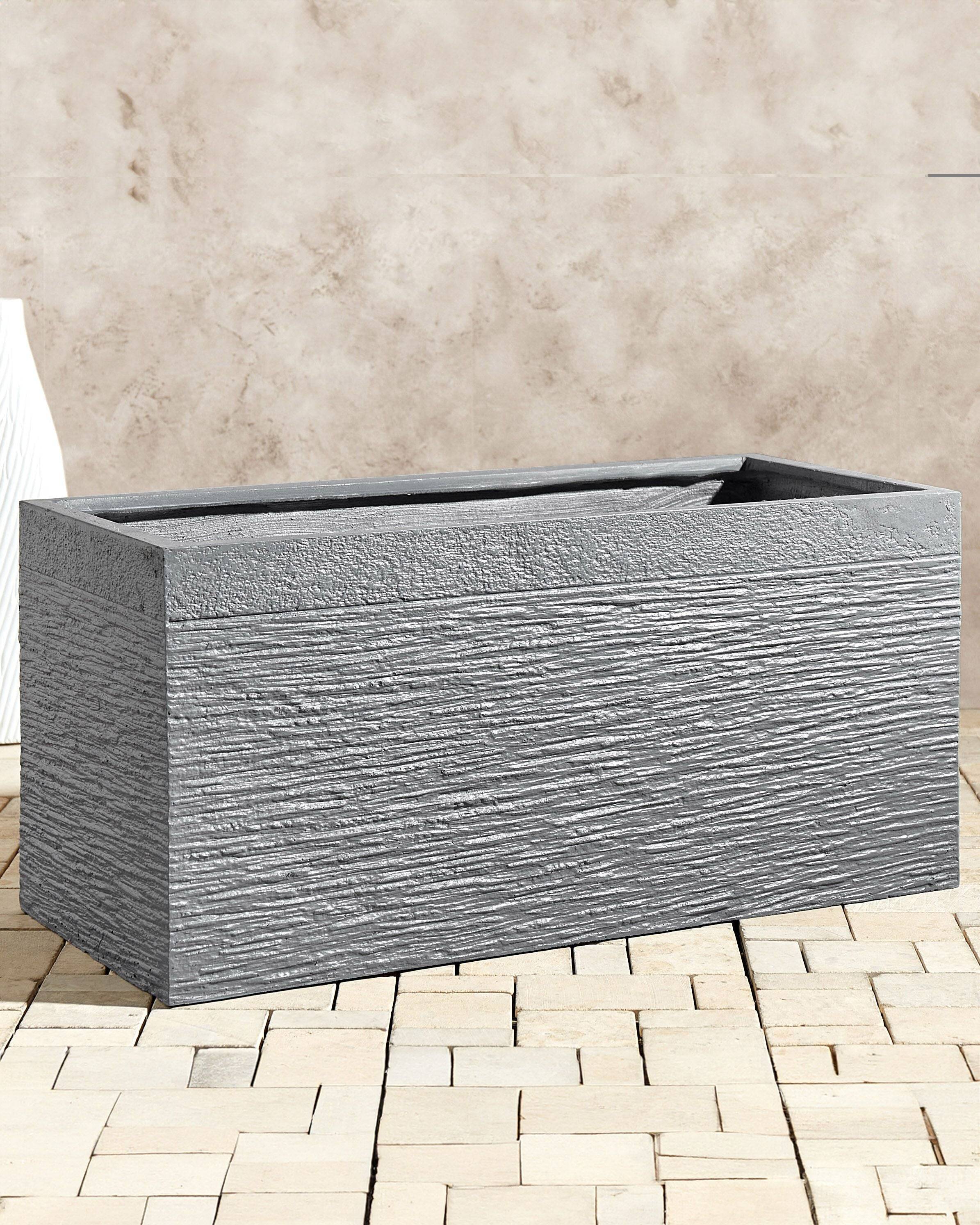 Beliani - Cache-pot d'extérieur Fibre d'argile Gris MYRA - 80x37x37- Beliani - Image 1