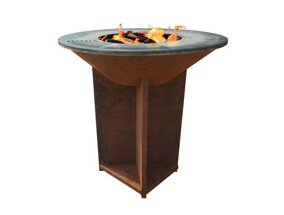 Purline - Barbecue Braséro charbon acier corten cuivré avec plancha Ø60cm EFP56CO – Purline - Image 2