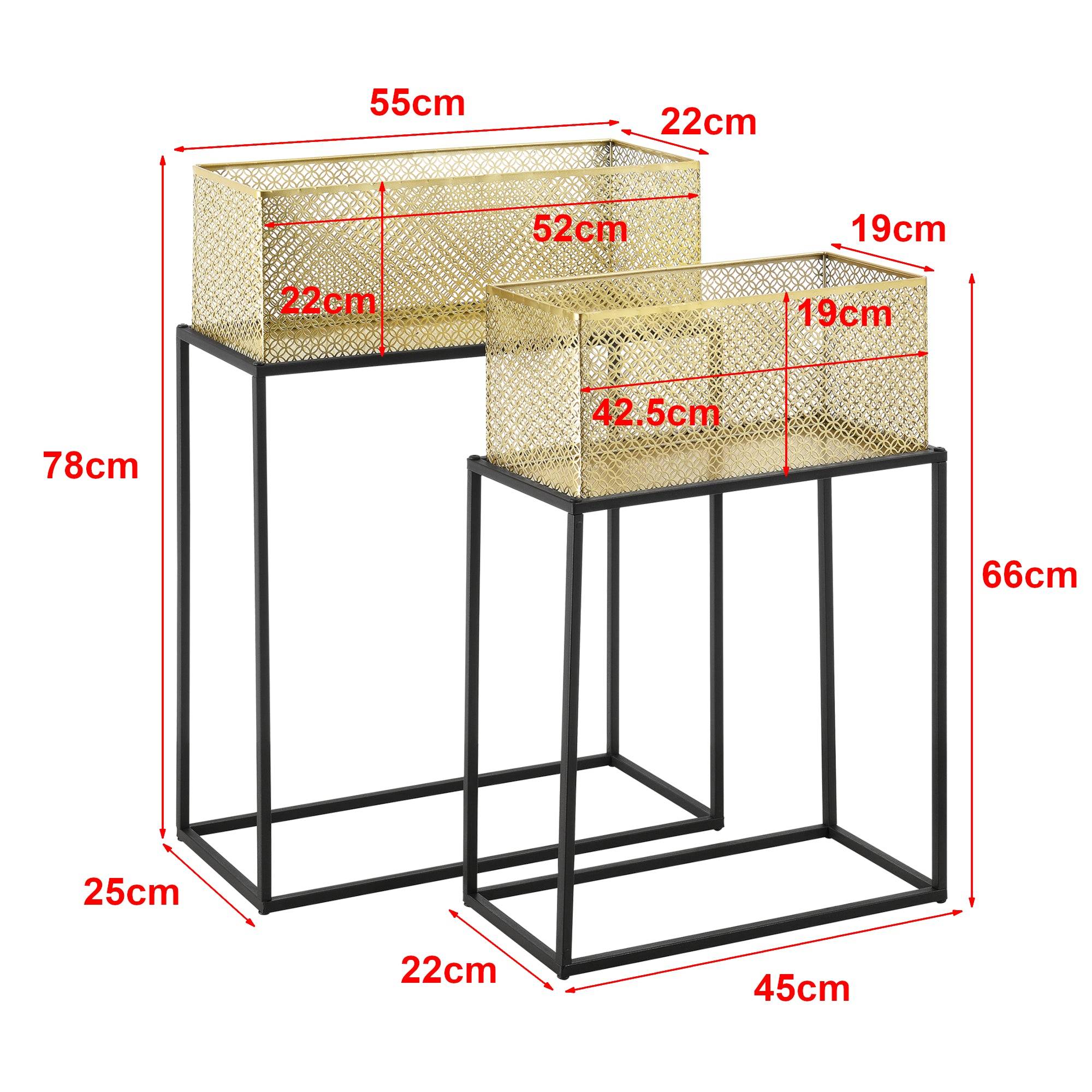 Helloshop26 - Lot de 2 supports de plante noir laiton - Imagen 2